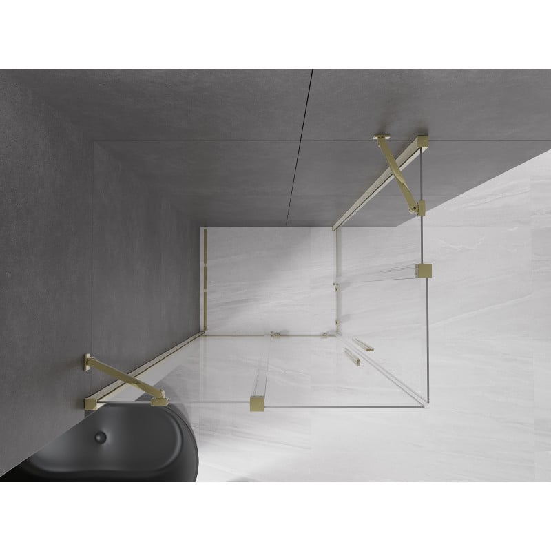 Mexen Velar Duo cabine de douche coulissante 90 x 80 cm, transparent, or - 871-090-080-02-50