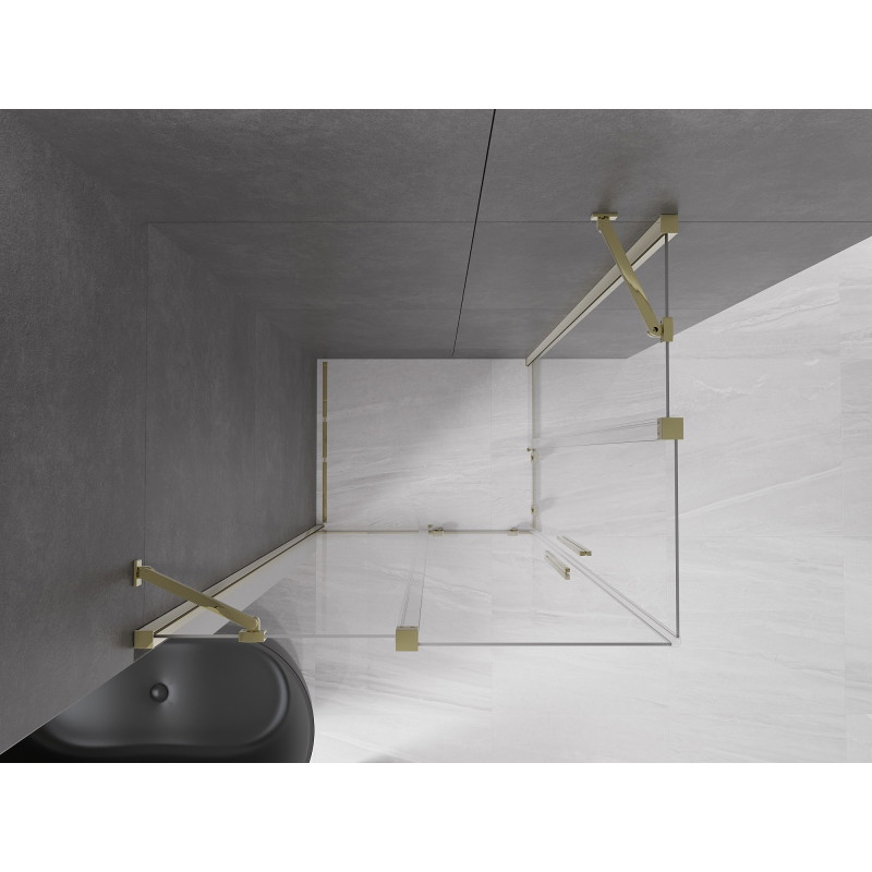 Mexen Velar Duo cabine de douche coulissante 100 x 90 cm, transparent, or - 871-100-090-02-50