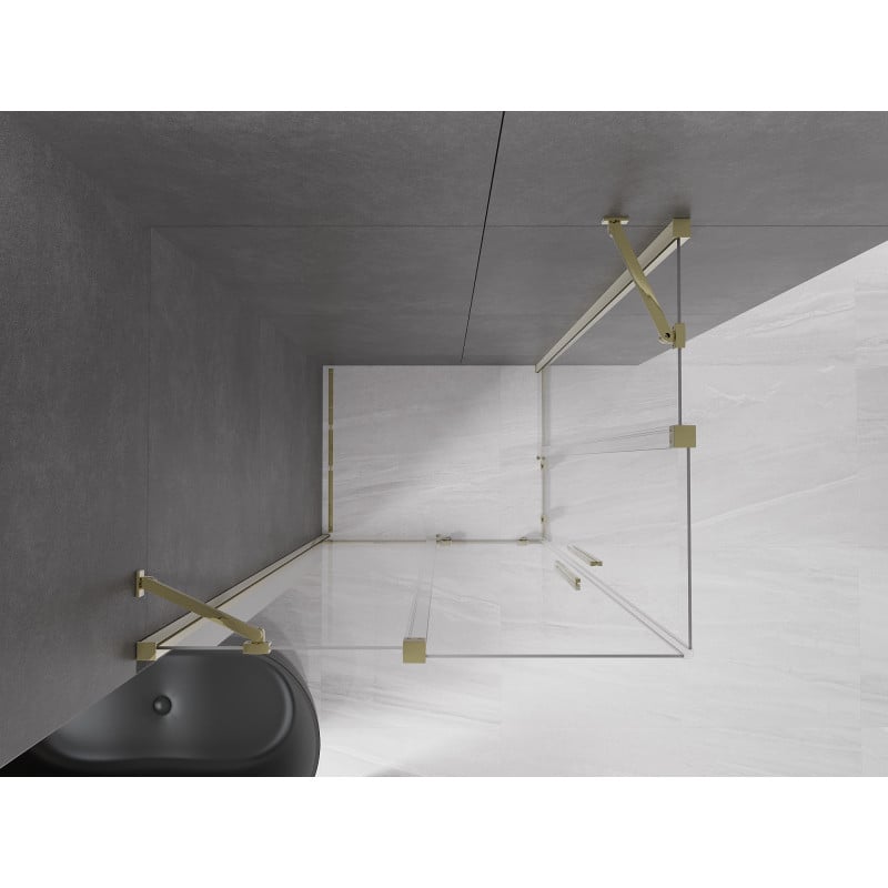 Mexen Velar Duo cabine de douche coulissante 100 x 90 cm, transparente, or - 871-100-090-02-50