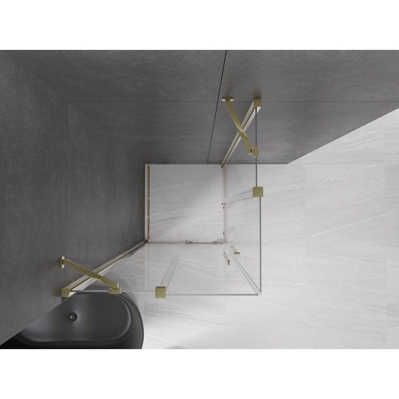 Mexen Velar Duo cabine de douche coulissante 80 x 80 cm, transparente, or - 871-080-080-02-50