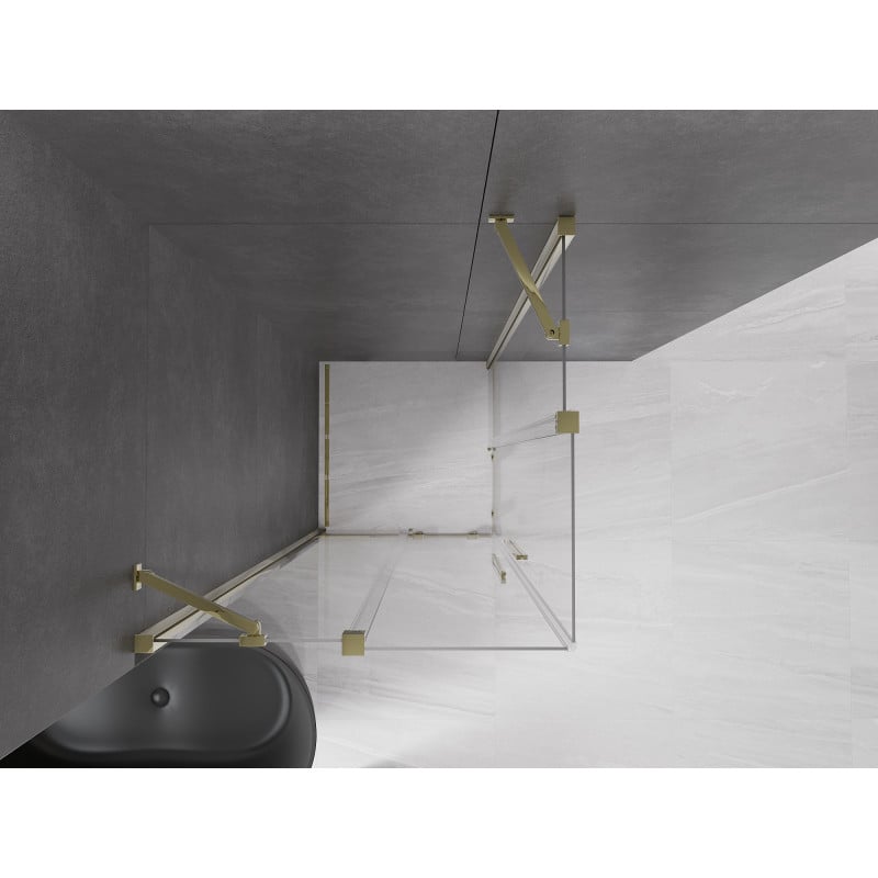 Mexen Velar Duo cabine de douche coulissante 90 x 90 cm, transparent, or - 871-090-090-02-50