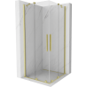 Mexen Velar Duo cabine de douche coulissante 80 x 80 cm, transparent, or brossé - 871-080-080-02-55