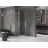 Mexen Velar Duo cabine de douche coulissante 80 x 80 cm, transparent, or brossé - 871-080-080-02-55