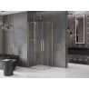 Mexen Velar Duo cabine de douche coulissante 80 x 80 cm, transparent, or brossé - 871-080-080-02-55