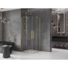 Mexen Velar Duo cabine de douche coulissante 80 x 80 cm, transparente, or brossé - 871-080-080-02-55