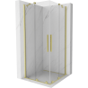 Mexen Velar Duo cabine de douche coulissante 90 x 90 cm, transparent, or brossé - 871-090-090-02-55
