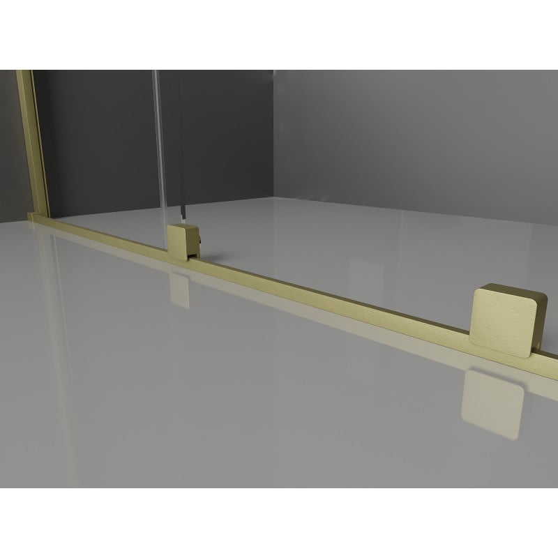 Mexen Velar Duo cabine de douche coulissante 90 x 90 cm, transparent, or brossé - 871-090-090-02-55