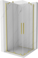 Mexen Velar Duo cabine de douche coulissante 100 x 100 cm, transparente, or brossé - 871-100-100-02-55