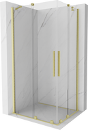 Mexen Velar Duo cabine de douche coulissante 90 x 80 cm, transparent, doré brossé - 871-090-080-02-55