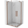 Mexen Velar Cabine de douche Duo coulissante 90 x 80 cm, transparent, or rose - 871-090-080-02-60
