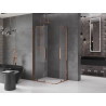 Mexen Velar Cabine de douche Duo coulissante 90 x 80 cm, transparent, or rose - 871-090-080-02-60