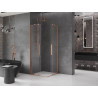 Mexen Velar Cabine de douche coulissante Duo 80 x 80 cm, transparent, cuivre brossé - 871-080-080-02-65