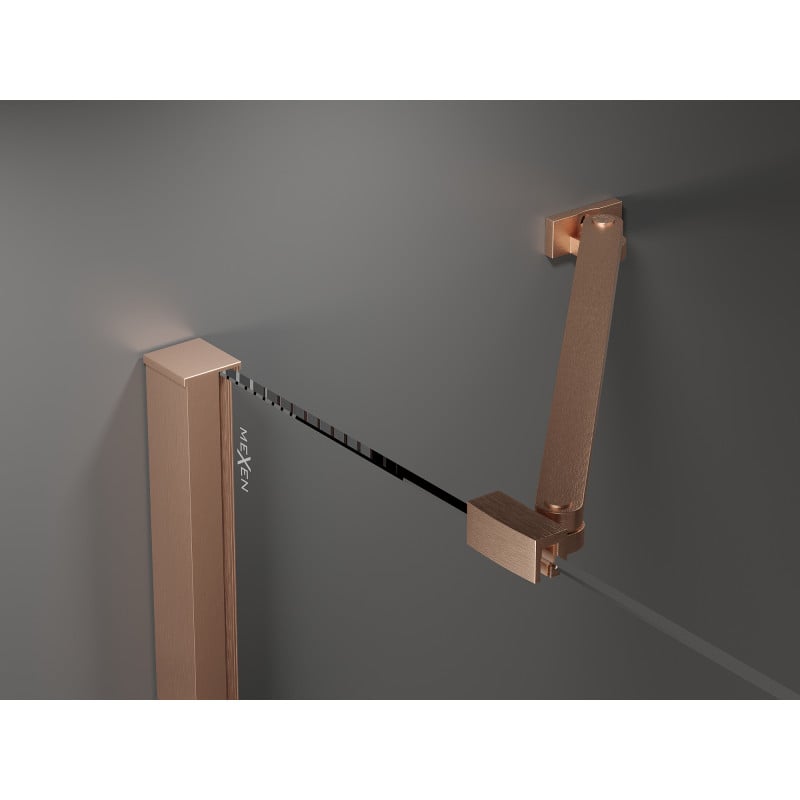Mexen Velar Duo cabine de douche coulissante 80 x 80 cm, transparent, cuivre brossé - 871-080-080-02-65