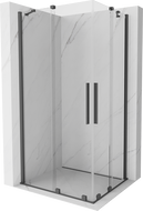 Cabine de douche coulissante Mexen Velar Duo 90 x 80 cm, transparent, gris foncé brossé - 871-090-080-02-66