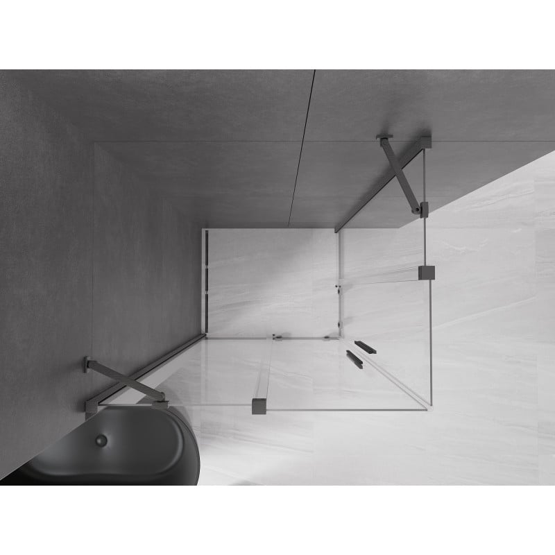 Mexen Velar Duo cabine de douche coulissante 90 x 80 cm, transparent, gris canon brossé - 871-090-080-02-66