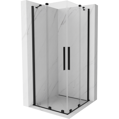 Mexen Velar Duo cabine de douche coulissante 80 x 80 cm, transparente, noire - 871-080-080-02-70