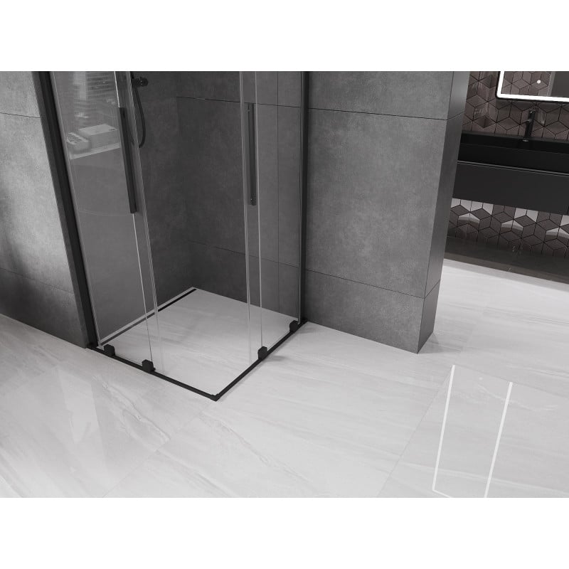 Mexen Velar Duo cabine de douche coulissante 80 x 80 cm, transparente, noire - 871-080-080-02-70