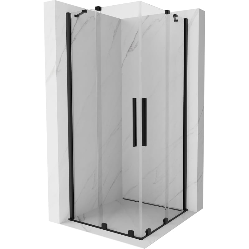 Mexen Velar Duo cabine de douche coulissante 90 x 90 cm, transparent, noir - 871-090-090-02-70