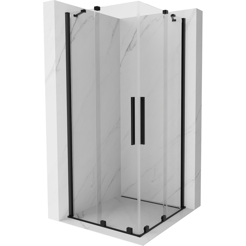 Mexen Velar Duo cabine de douche coulissante 90 x 90 cm, transparent, noire - 871-090-090-02-70