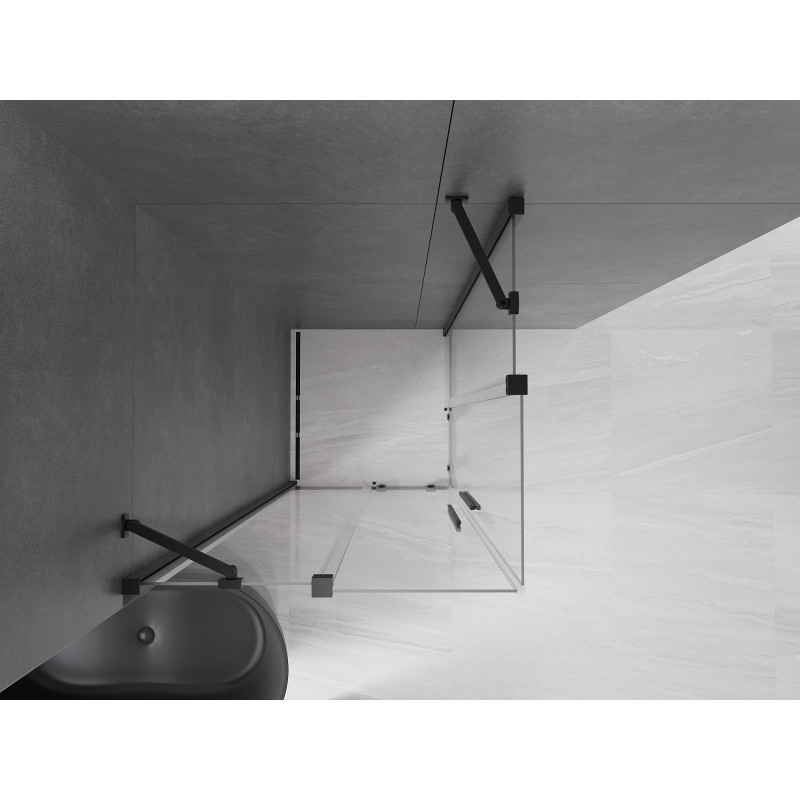 Mexen Velar Duo cabine de douche coulissante 90 x 90 cm, transparent, noir - 871-090-090-02-70