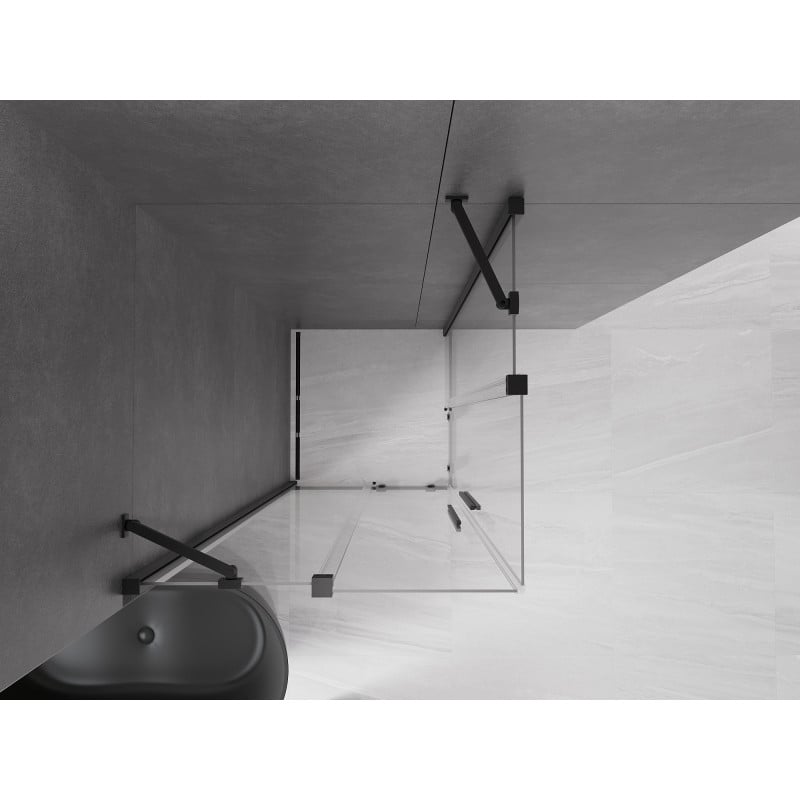 Mexen Velar Duo cabine de douche coulissante 100 x 100 cm, transparente, noire - 871-100-100-02-70