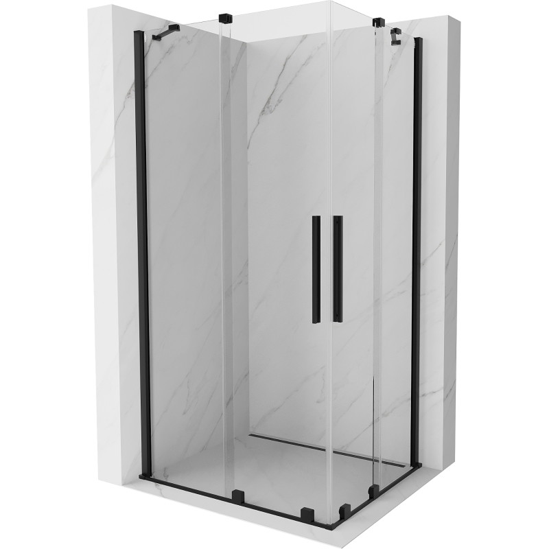 Mexen Velar Duo cabine de douche coulissante 90 x 80 cm, transparente, noire - 871-090-080-02-70