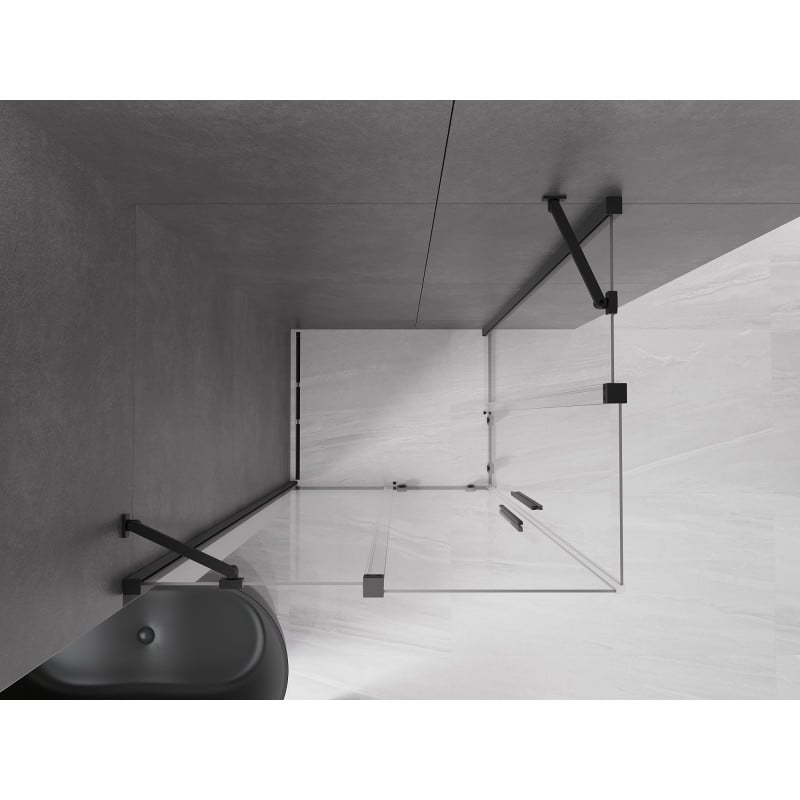 Mexen Velar Duo cabine de douche coulissante 90 x 80 cm, transparent, noir - 871-090-080-02-70