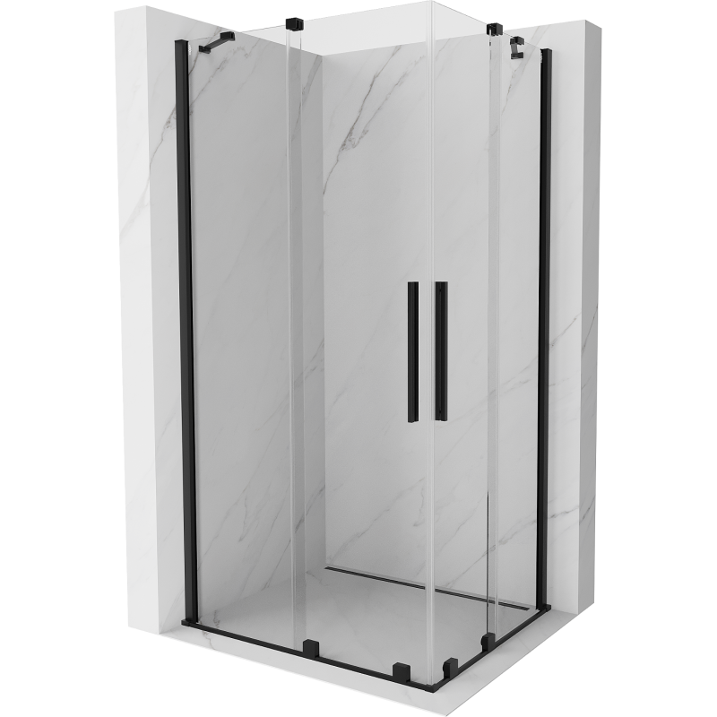 Mexen Velar Duo cabine de douche coulissante 100 x 90 cm, transparente, noire - 871-100-090-02-70