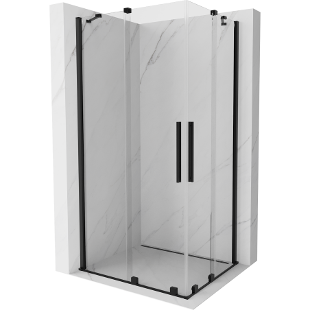 Mexen Velar Duo cabine de douche coulissante 100 x 90 cm, transparente, noire - 871-100-090-02-70