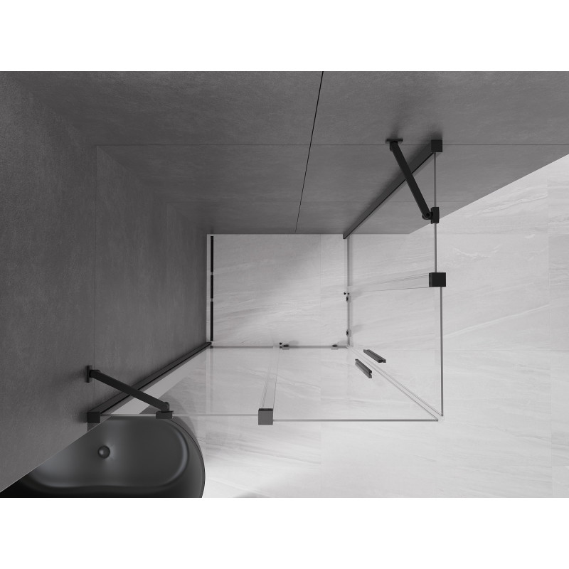 Mexen Velar Duo cabine de douche coulissante 100 x 90 cm, transparent, noir - 871-100-090-02-70