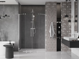 Mexen Velar Duo porte de douche coulissante 140 cm, transparent, chromé - 871-140-000-02-01