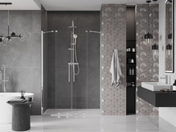 Mexen Velar Duo portes de douche coulissantes 150 cm, transparent, chrome - 871-150-000-02-01