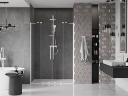 Mexen Velar Duo portes coulissantes 160 cm, transparent, blanc - 871-160-000-02-20