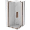 Cabine de douche coulissante Mexen Velar Duo 100 x 100 cm, transparent, or rose - 871-100-100-02-60