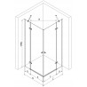 Mexen Roma Cabine de douche battante Duo 80 x 80 cm, transparente, noire - 854-080-080-70-00-02