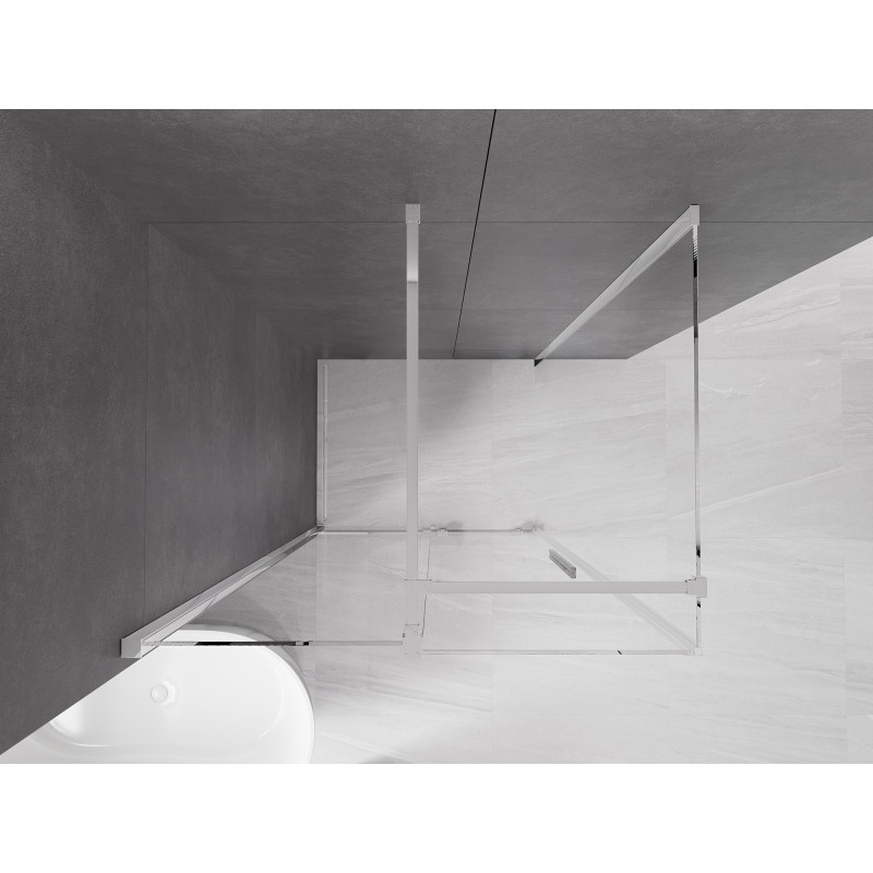 Mexen Velar cabine de douche coulissante 90 x 110 cm, transparent, chrome - 871-090-110-01-01