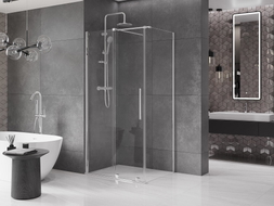 Mexen Velar cabine de douche coulissante 90 x 120 cm, transparent, chrome - 871-090-120-01-01