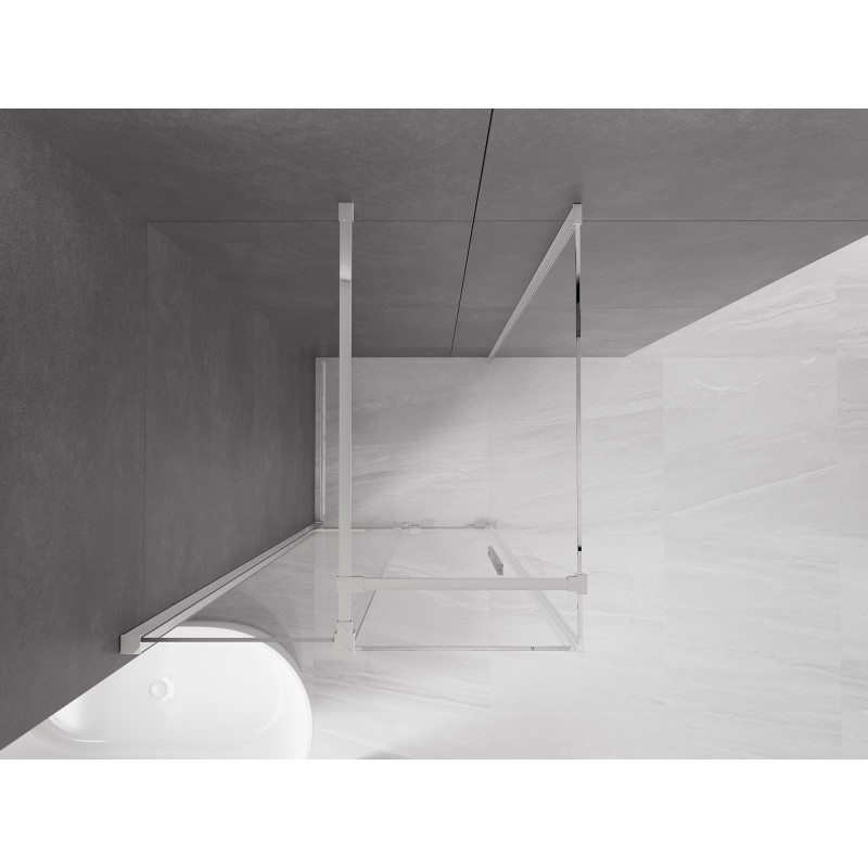 Mexen Velar cabine de douche coulissante 100 x 100 cm, transparent, chrome - 871-100-100-01-01