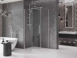 Mexen Velar cabine de douche coulissante 130 x 80 cm, transparente, chrome - 871-130-080-01-01