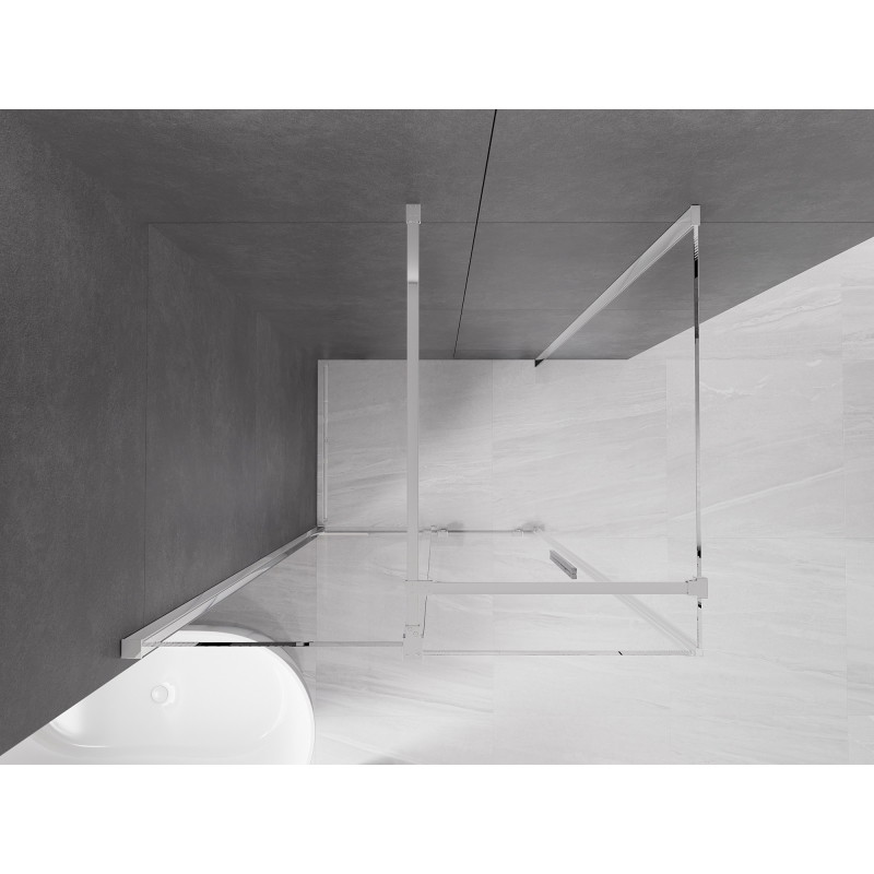 Mexen Velar cabine de douche coulissante 130 x 80 cm, transparente, chrome - 871-130-080-01-01