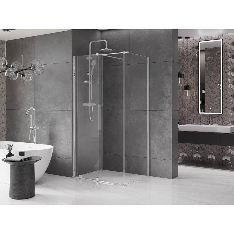 Mexen Velar cabine de douche coulissante 140 x 100 cm, transparent, chrome - 871-140-100-01-01