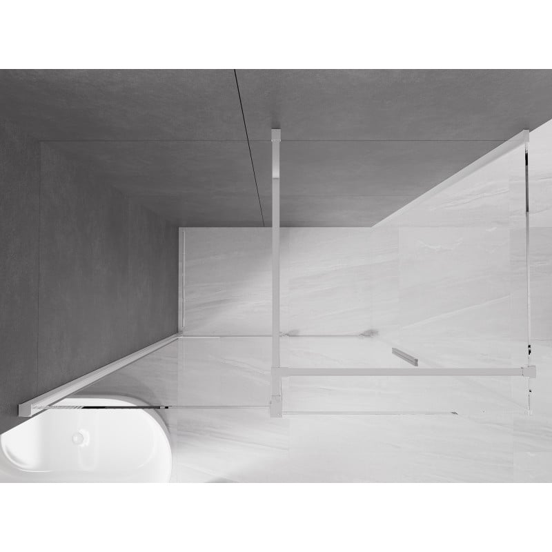 Mexen Velar cabine de douche coulissante 140 x 80 cm, transparent, chrome - 871-140-080-01-01