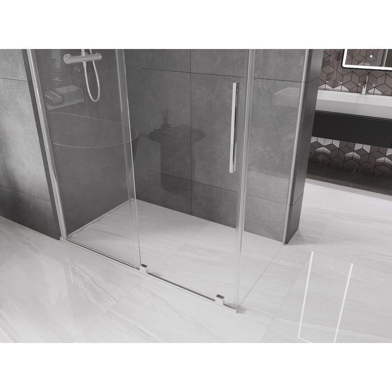 Mexen Velar cabine de douche coulissante 150 x 80 cm, transparent, chrome - 871-150-080-01-01