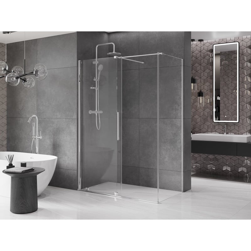 Mexen Velar cabine de douche coulissante 160 x 80 cm, transparent, chrome - 871-160-080-01-01