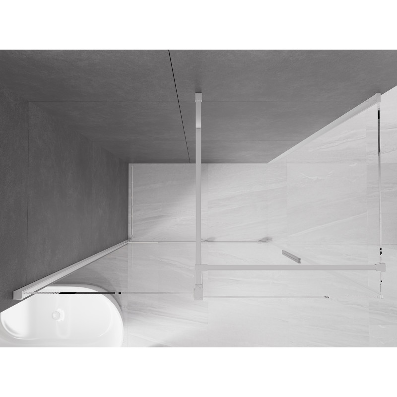 Mexen Velar cabine de douche coulissante 160 x 100 cm, transparent, chrome - 871-160-100-01-01