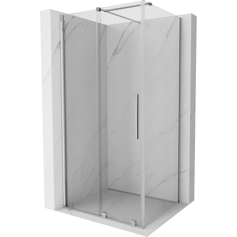 Mexen Velar cabine de douche coulissante 130 x 80 cm, transparent, chrome - 871-130-080-01-01