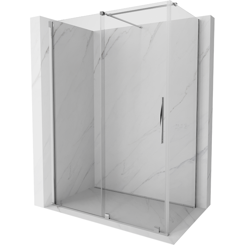 Mexen Velar cabine de douche coulissante 160 x 100 cm, transparent, chrome - 871-160-100-01-01