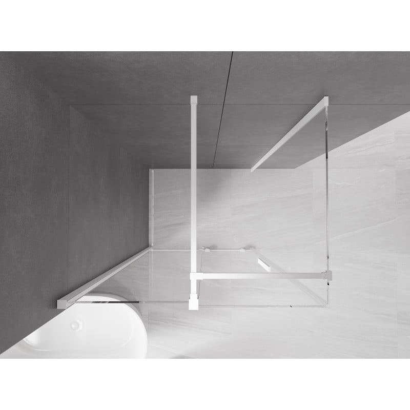 Mexen Velar cabine de douche coulissante 100 x 90 cm, transparent, blanc - 871-100-090-01-20