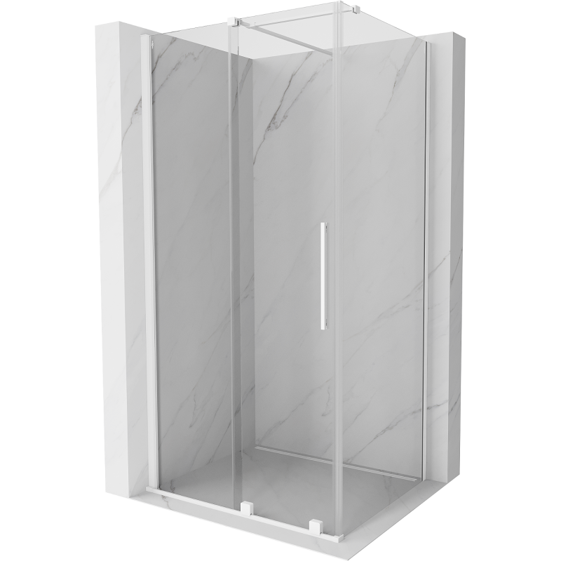 Mexen Velar cabine de douche coulissante 110 x 70 cm, transparente, blanche - 871-110-070-01-20