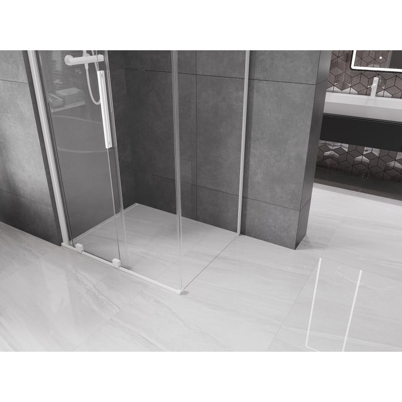 Mexen Velar cabine de douche coulissante 120 x 75 cm, transparent, blanc - 871-120-075-01-20